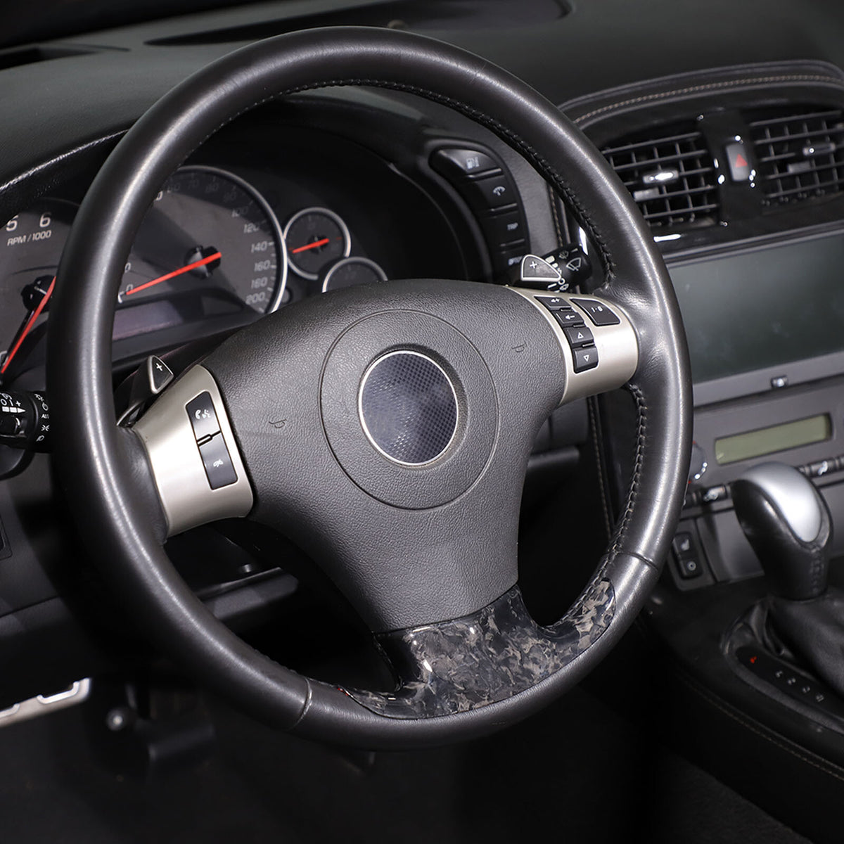 Forged Real Carbon Fiber Steering Wheel Lower Cover Trim For Corvette C6 2005-13 13