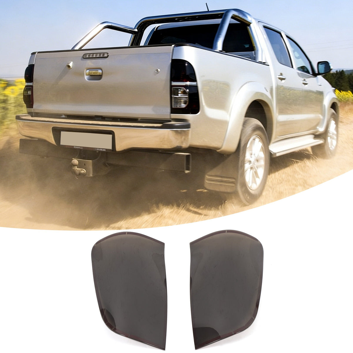 Smoked Black Rear Tail Light Guard Cover Trim Bezel For Toyota Hilux 2005-11 US 17