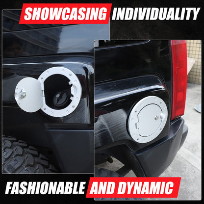 Silver Gas Cap Cover Fuel Filler Door Locking Anti-theft For Hummer H3 05-09 US 10