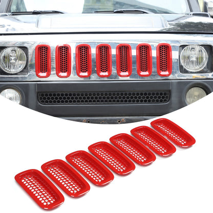 Sport Red ABS Front Grille Insect Screen Trim For Hummer H3 2005-2009 2