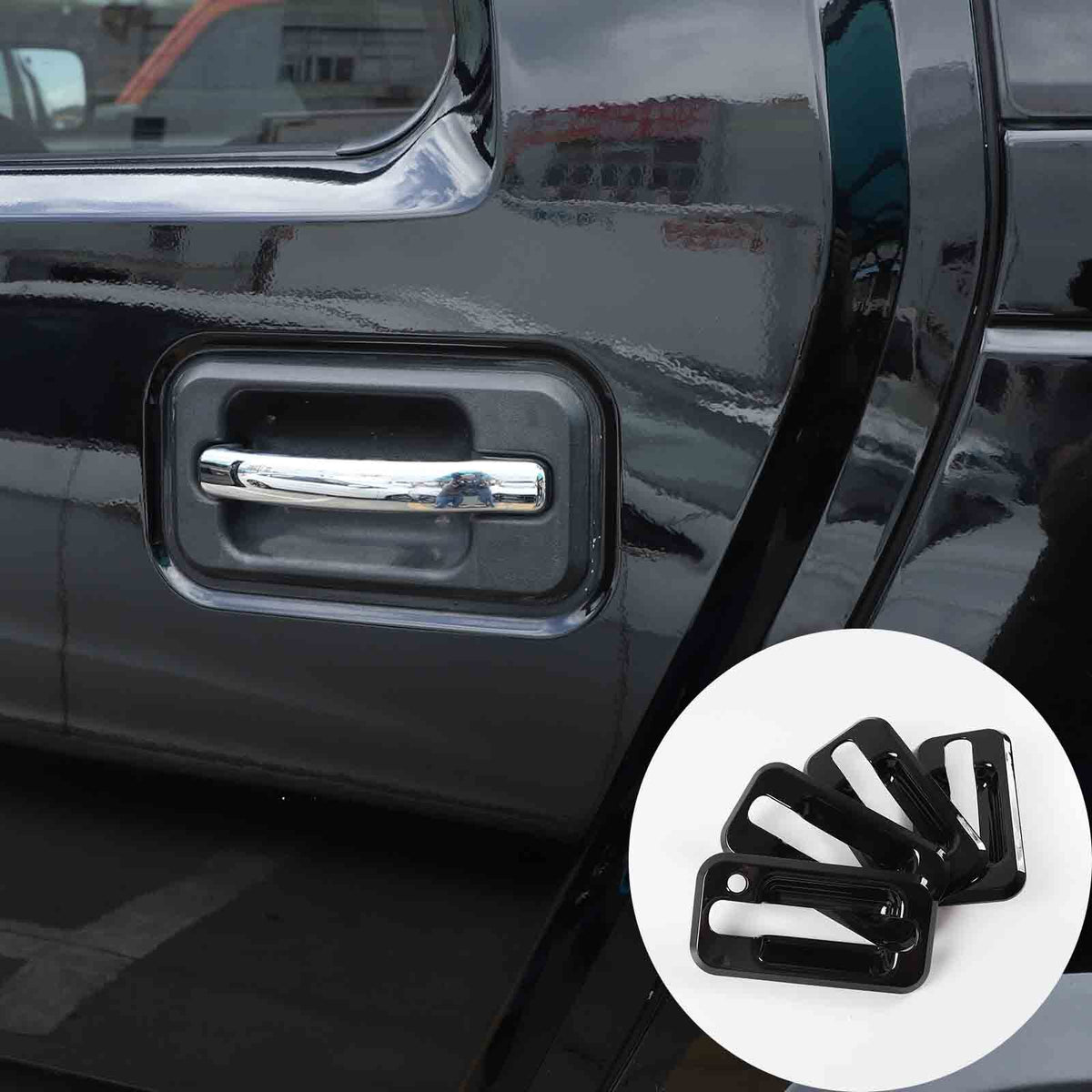 34pcs Glossy Piano Black Full Bumper Tail Light Trim Kit For Hummer H2 2003-2009 4