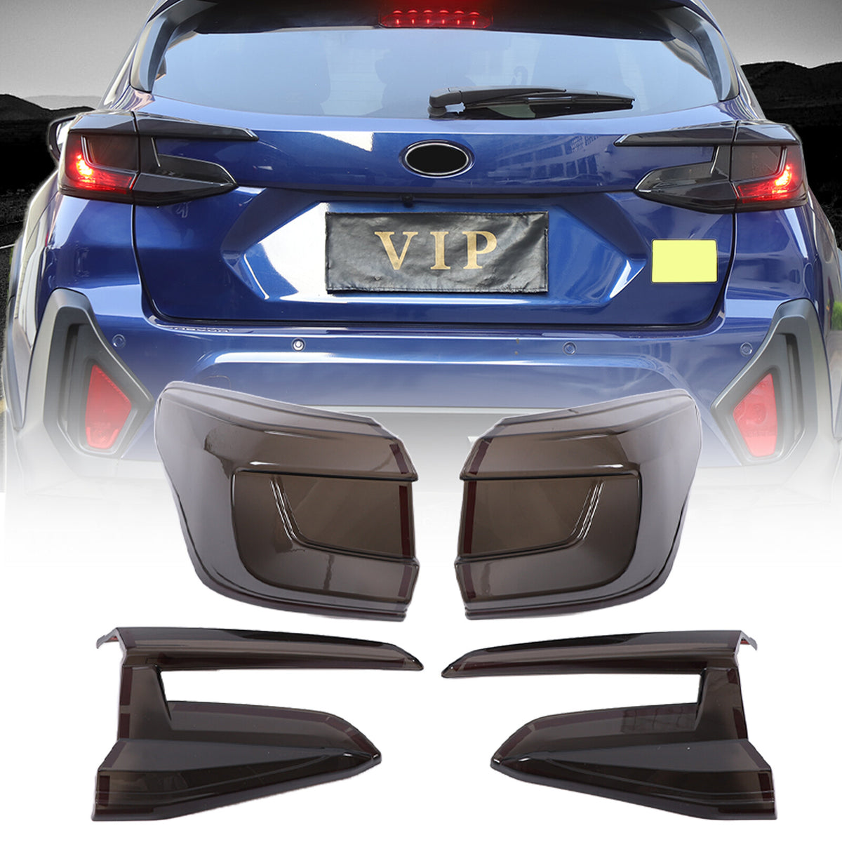 Smoked Black Rear Tail Light Guard Decor Cover Trim For Subaru Crosstrek 2024+ 21
