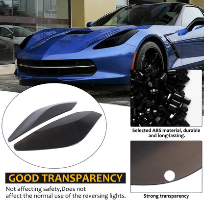 Gray Smoked Black Front Headlight Cover Trim For Corvette C7 14-19 US 24