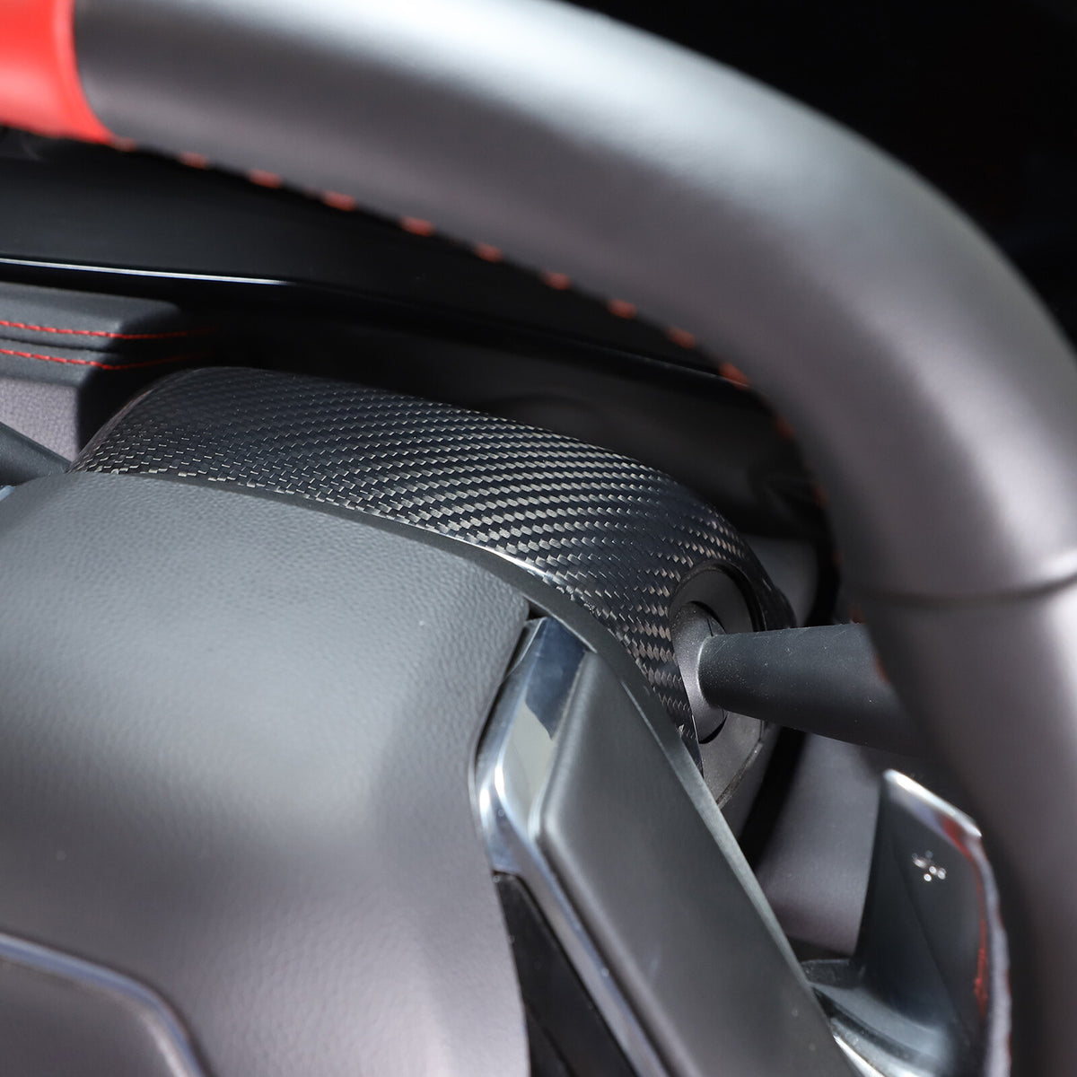 Dry Real Carbon fiber Steering Wheel Base Trim Cover For Corvette C8 Z06 20+ US 8