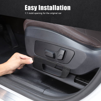 Real Carbon Fiber Seat Adjustment Button Frame Trim For BMW X1 U11 2023-2024 5