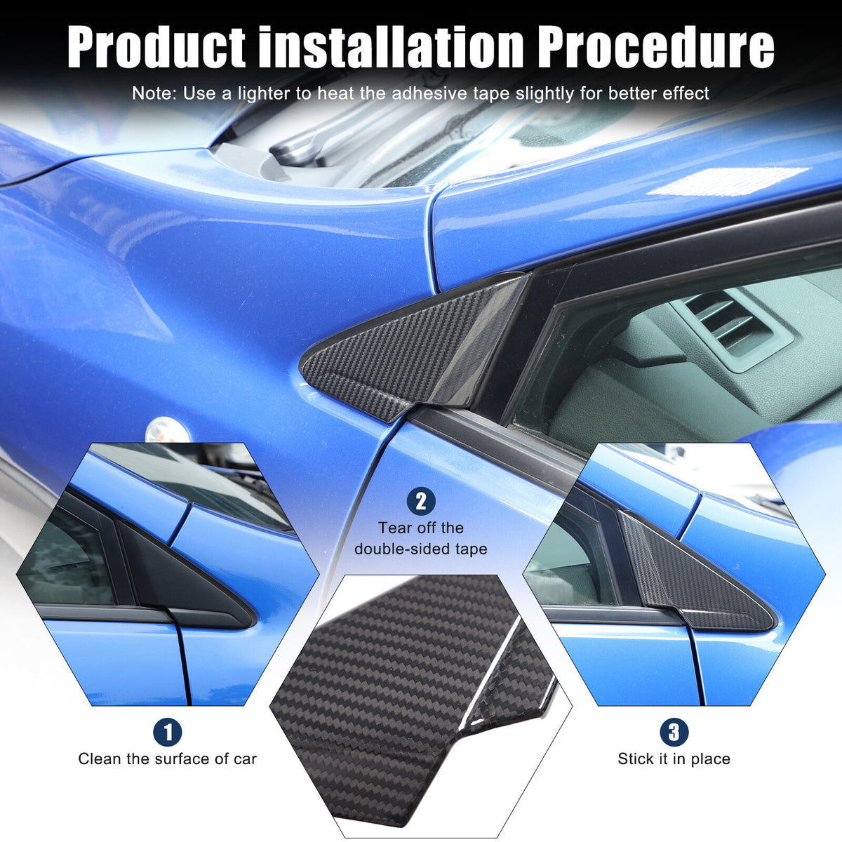 Real Carbon Fiber A Pillar Corner Triangle Cover Trim For Subaru WRX STI VB 22+ 7