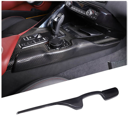 Real Carbon Fiber Center Gear Shift Panel Set Interior Trim For GR Supra 20-22 13