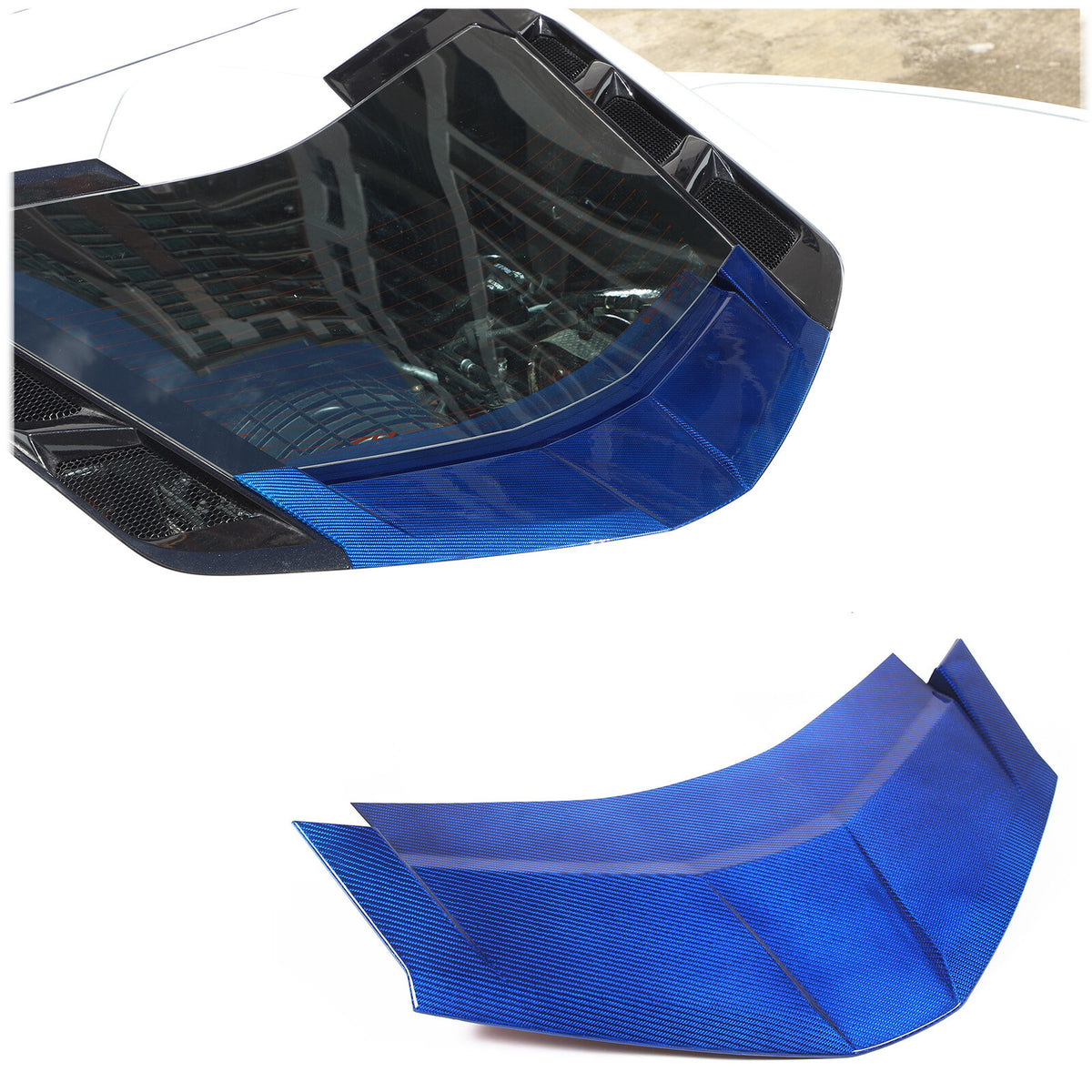 Blue Real Carbon Fiber Full Interior Set Decor Trim Kit for Corvette C8 20-25 - Variants 6-10 49