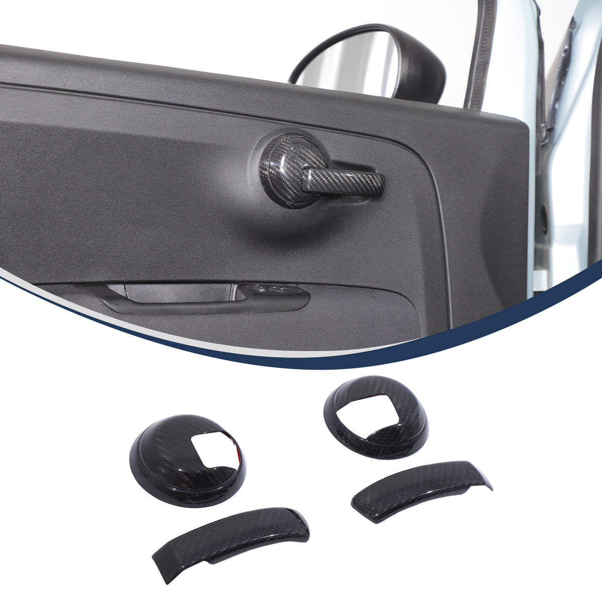 Real Carbon Fiber Interior Door Handle Trim For Fiat 500 Abarth 595 695 2010+ 2