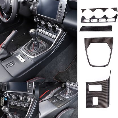 5Pc ABS Carbon fiber Center Console Trim Cover Set For Toyota 86/Subaru BRZ 2022 1