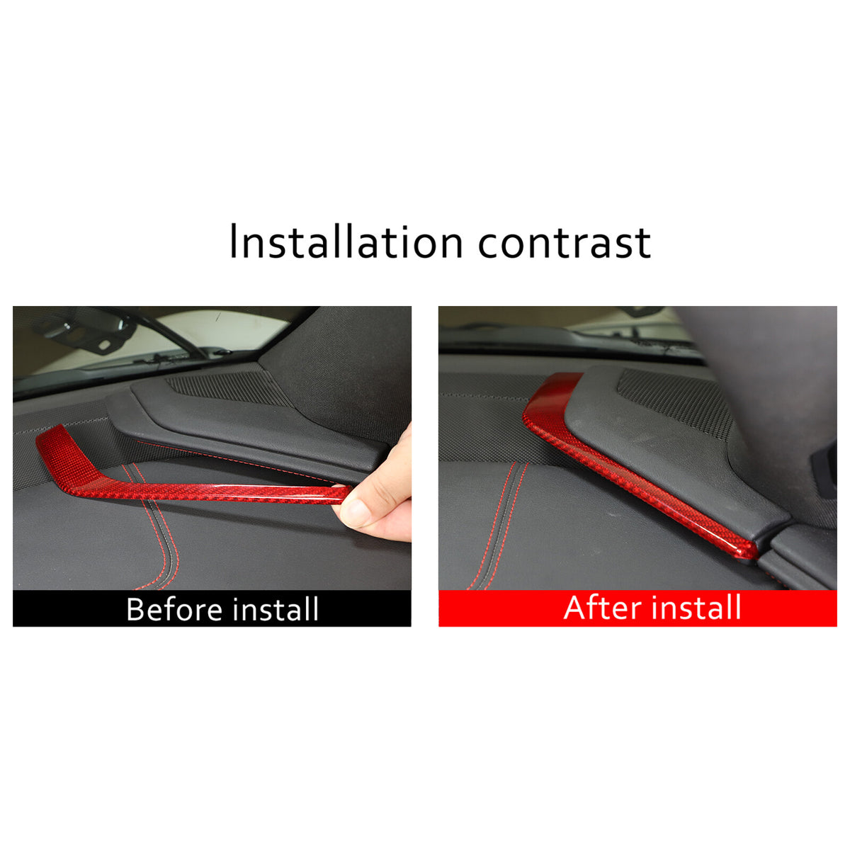 Red Real Carbon Fiber Center Console Side Instrument Trim For Corvette C8 20-25 7