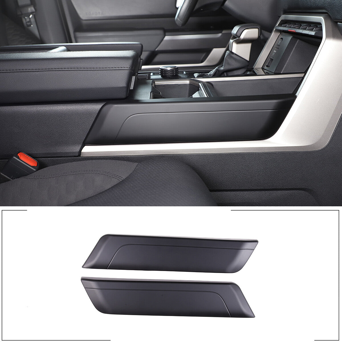 Matte Black ABS Interior Decoration Cover Trim Kit For Toyota Tundra 2022-26 US - Variants 21-25 11