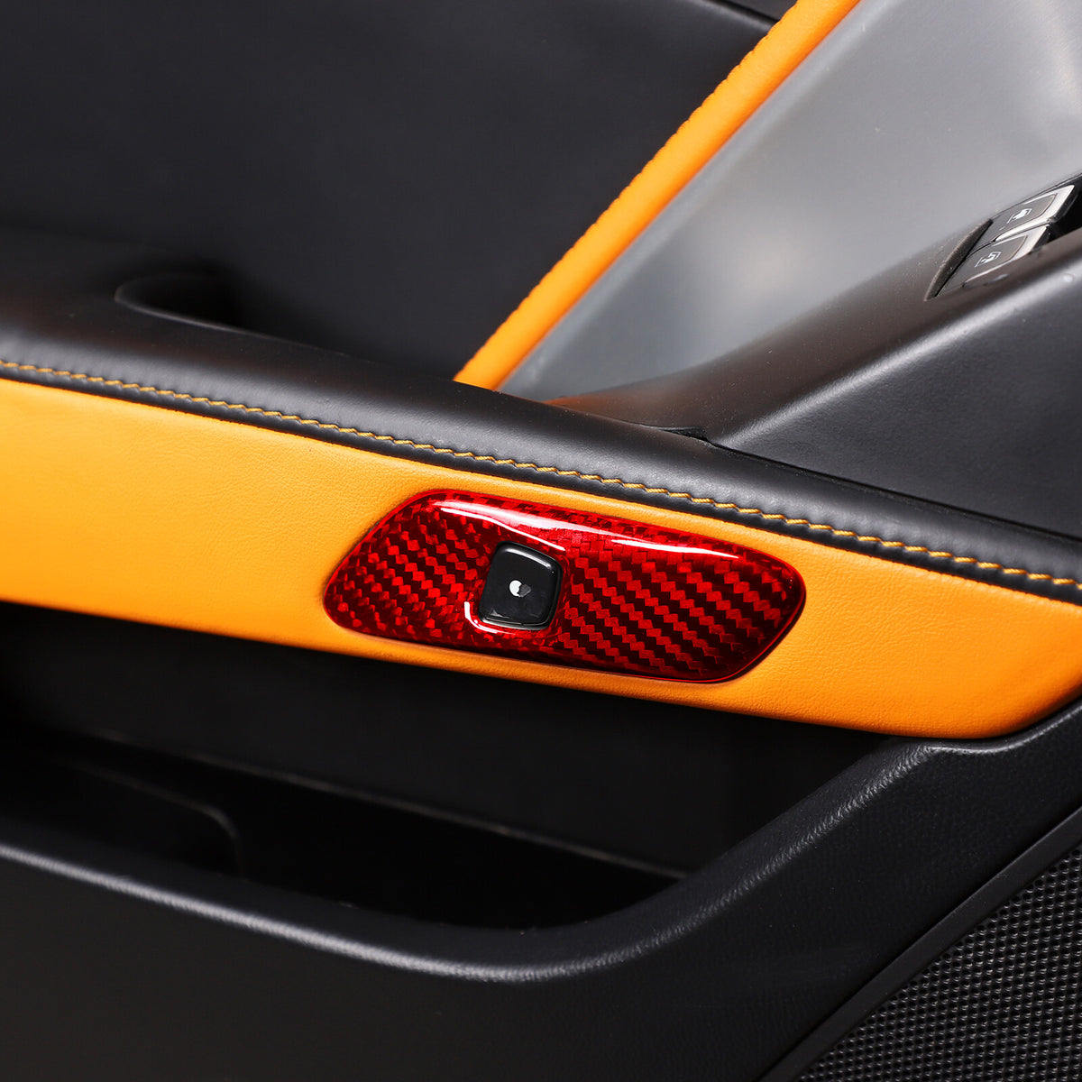 Red Real Carbon Fiber Interior Center Full Trim Set Kit For Corvette C7 2014-19 - Variants 1-5 53