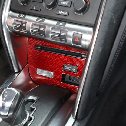 Red Real Carbon Fiber Interior Center Trim Cover Kit For Nissan GTR R35 2008-16 5