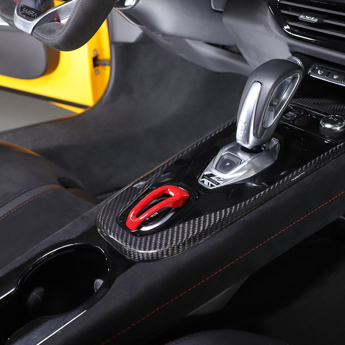 Real Carbon Fiber Center Gear Panel Trim Cover Kit For Lotus EMIRA AT 2021-25 18