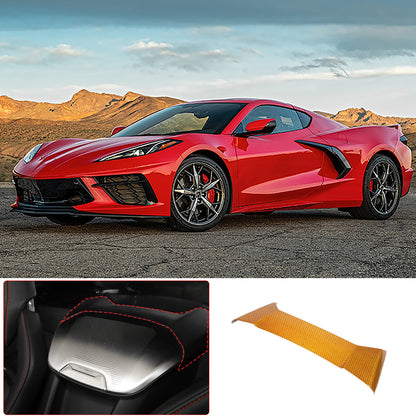Yellow Carbon Rear Speaker Panel Trim For Corvette C8 Convertible 2LT 3LT 20+ 4