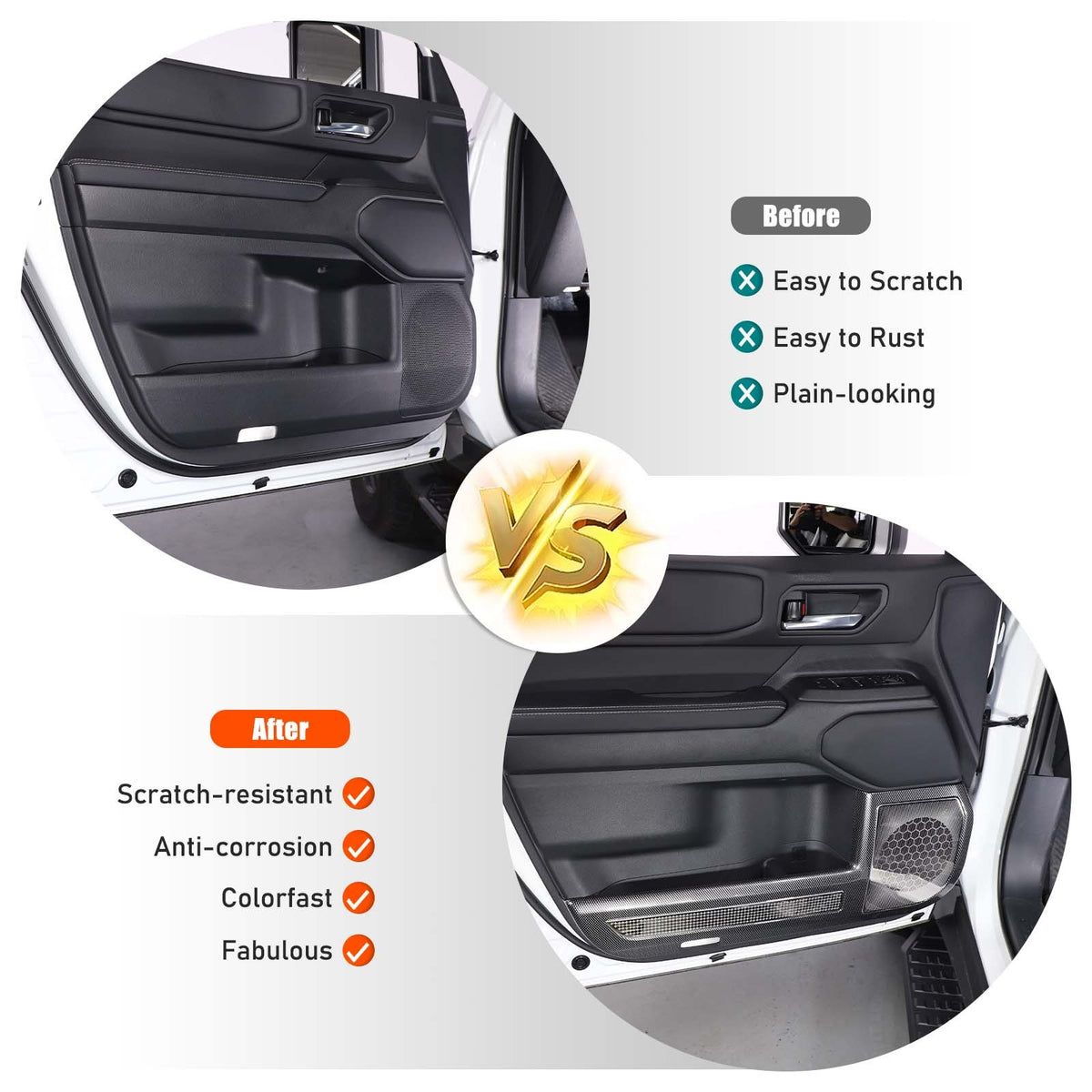 ABS Carbon Fiber Door Anti‑Kick Panel Trim For Toyota Land Cruiser LC250 24+ US 7