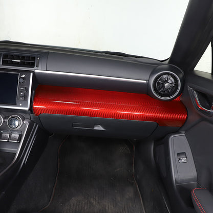 Red Real Carbon Fiber Interior Center Console Trim Set Kit For Subaru BRZ 22+ 70