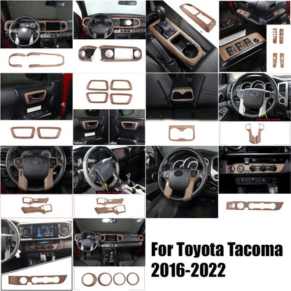 Wood Grain Interior Center Console Cover Trim For Toyota Tacoma 2016-2023 1