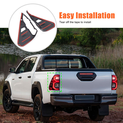 Black Tail Light Taillight Cover Trim For Toyota Hilux Rogue/GR Sport 202+ 5