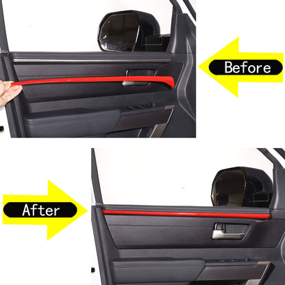 For Toyota Tundra 2022-23 Inner Interior Door Panel Trim ABS Red 4PCS US 4