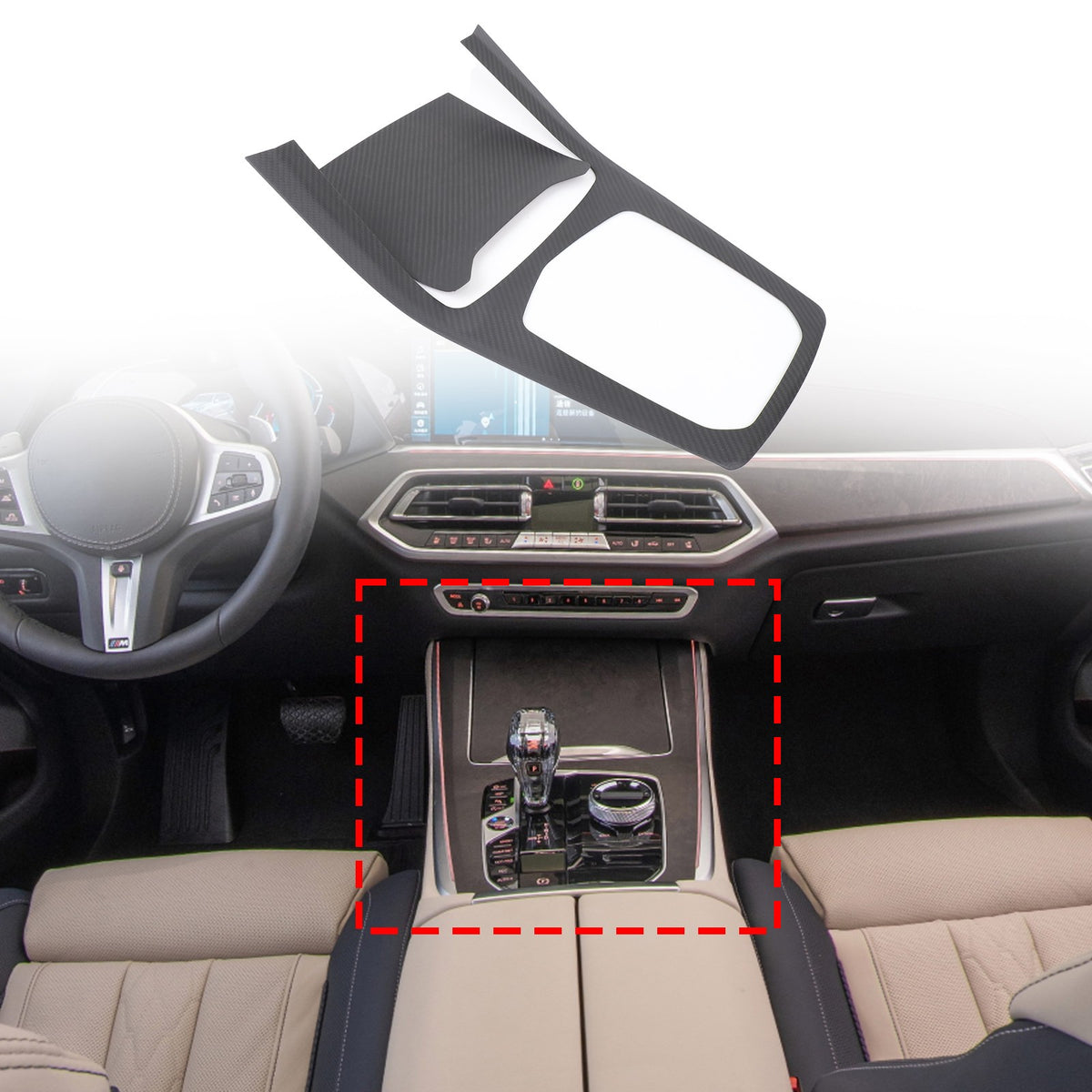 Matte Real Carbon Fiber Center Console Panel Trim For BMW X5 G05/X7 G07 2019-22 1
