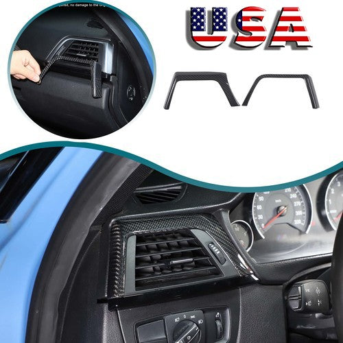Real Carbon Fiber Center Side Air Vent Trim For BMW M3 M4 F80 F82 2014-19 1