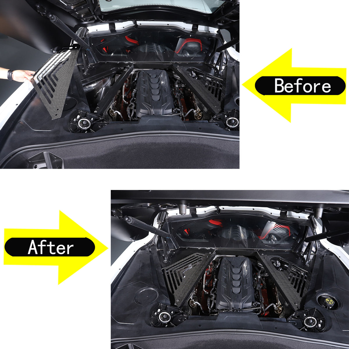 Matte Real Carbon Fiber Interior Exterior Trim Cover For Corvette C8 2020-25 170