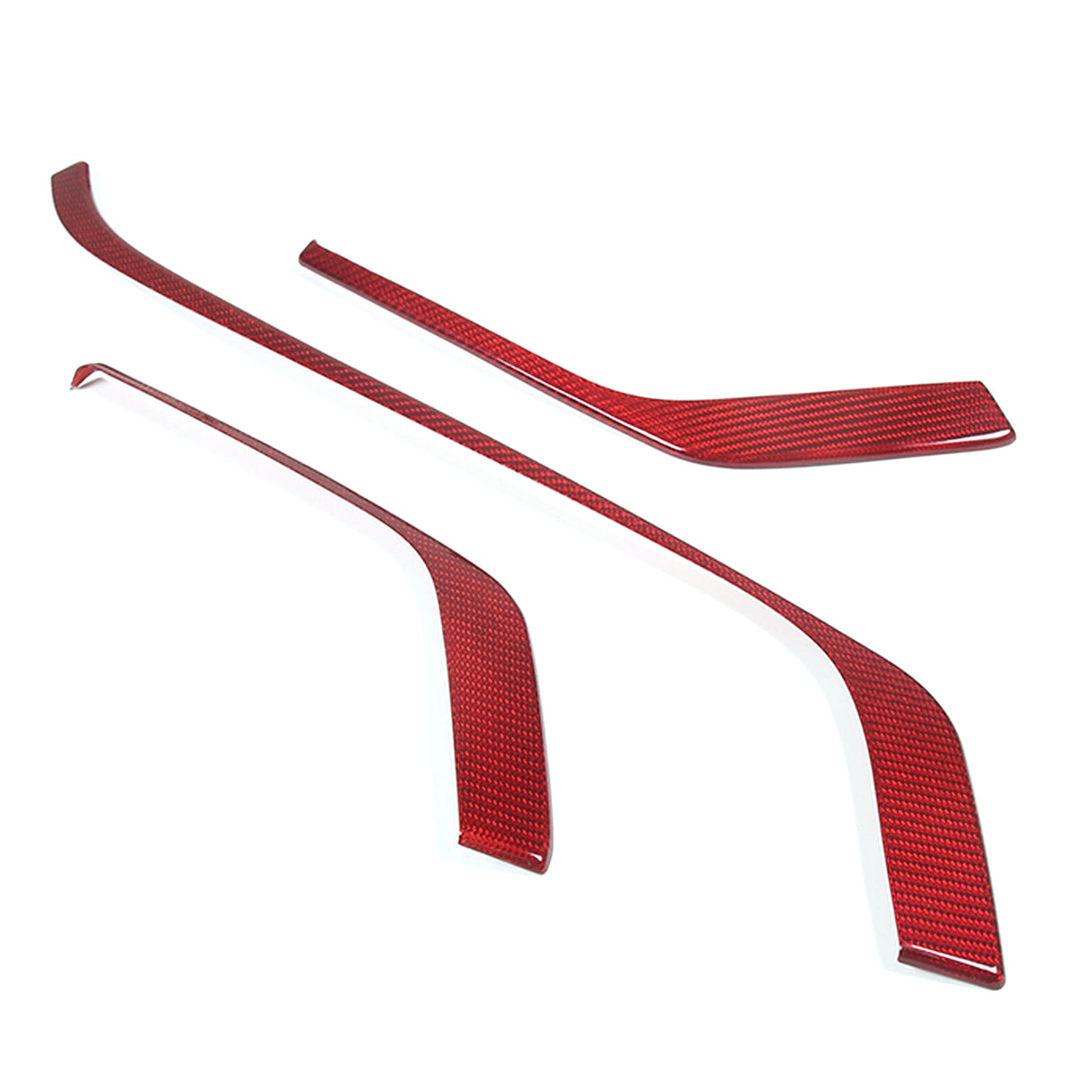 Red Real Carbon Fiber Center Console Side Instrument Trim For Corvette C8 20-25 14