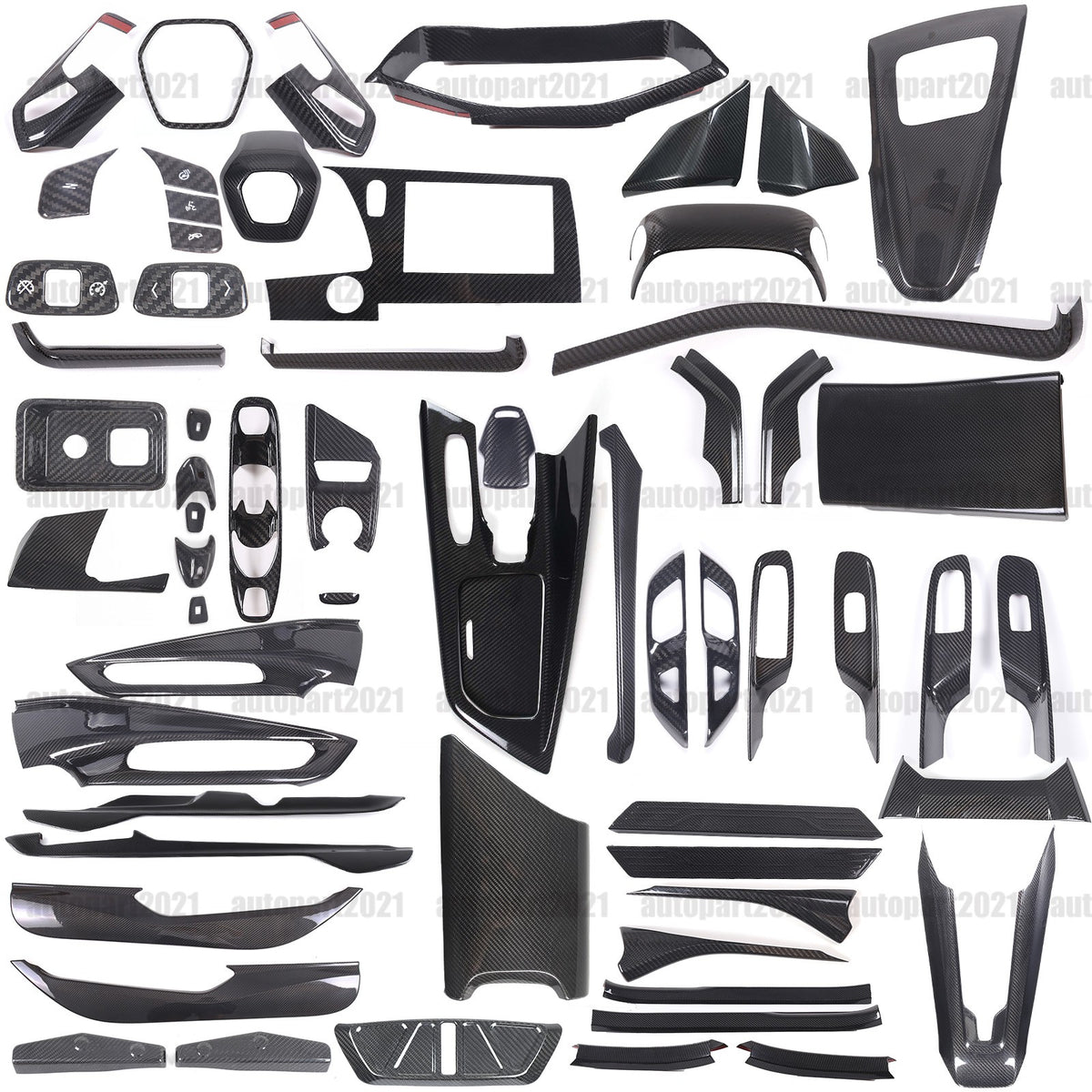 Real Dry Carbon Fiber Full Interior Center Set Trim Kit For Corvette C8 20-25 US - Styles 1-5 1