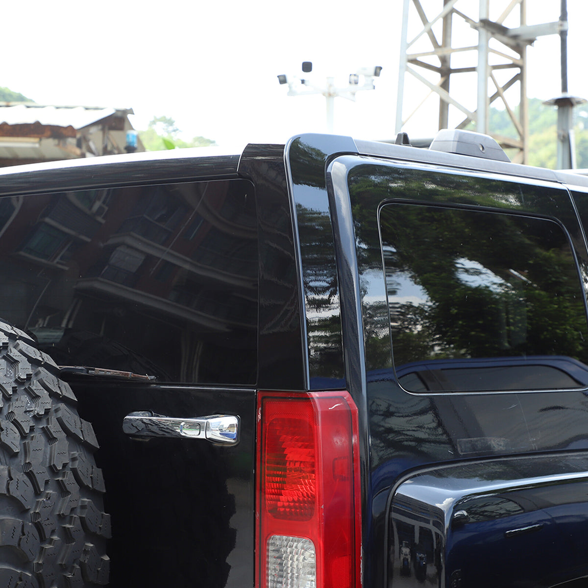 2pcs Glossy Black Window Pillar Posts Door Trim Cover For Hummer H3 2005-09 US 13