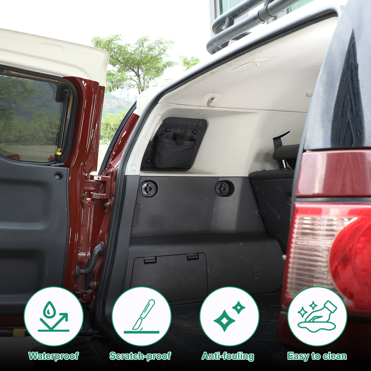 Rear Trunk Anti-roll Window Storage Bag Organizer Oxford For Toyota FJ 2007-2014 2