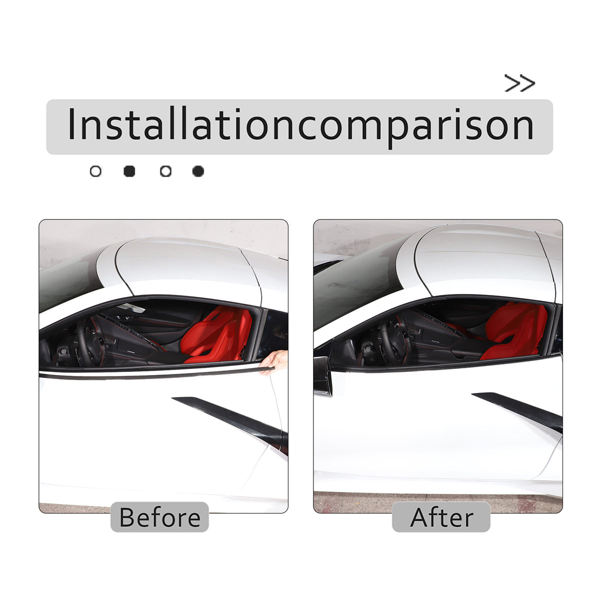Real Carbon Window Sill Strip Cover Trim For Corvette C8 Coupe Z51 Z06 Z07 20+ 4