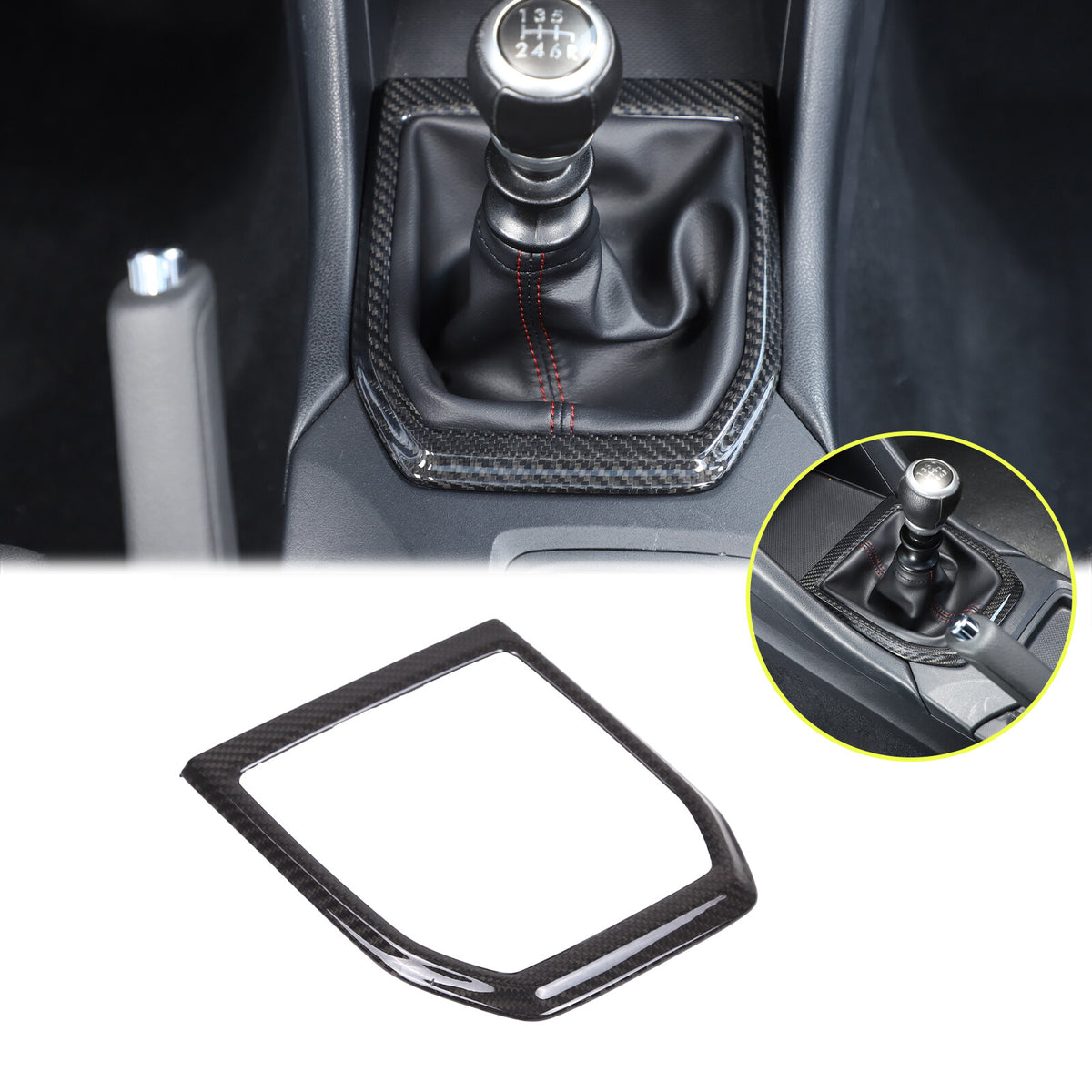 Real Carbon fiber Center Gear Shift Panel trim Cover for Subaru WRX VB MT 22+ 12