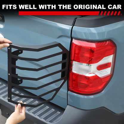 Mesh Carbon Steel Black Taillight Protection Cover Trim For Ford Maverick 2022+ 13