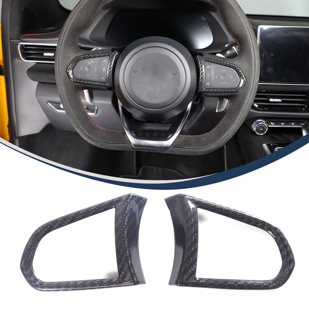 Real Carbon Fiber Steering Wheel Button Cover Trim For Lotus EMIRA 2021-25 US 3