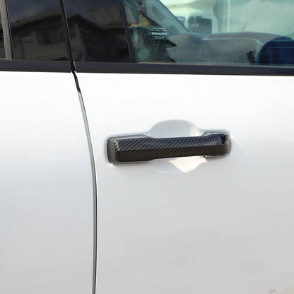 Carbon fiber Side Mirror+Door Handle Covers Molding Trim for Toyota Tundra 22-26 4