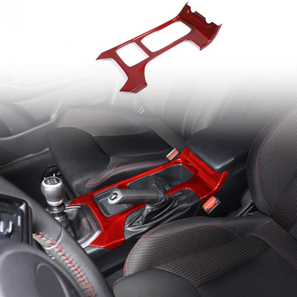 Red Real Carbon Fiber Center Console Cup Holder Trim For Subaru WRX VB 2022+ MT 20