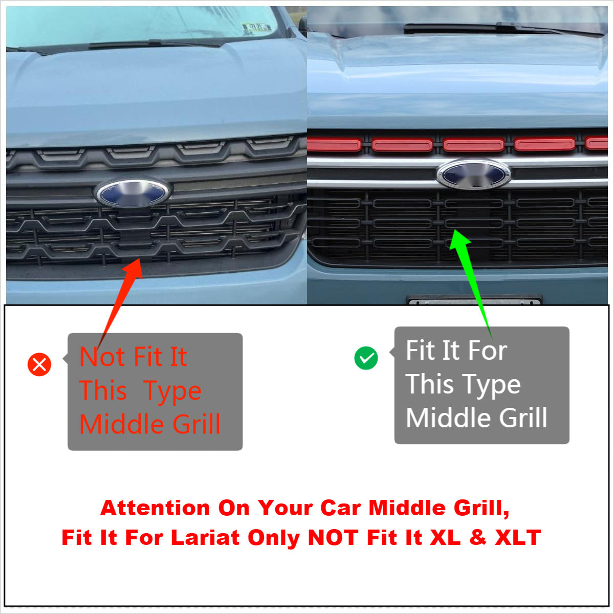 ABS Silver Front Hood Grill Cover Bonnet Trim fits For Ford Maverick 2022-24 US 3