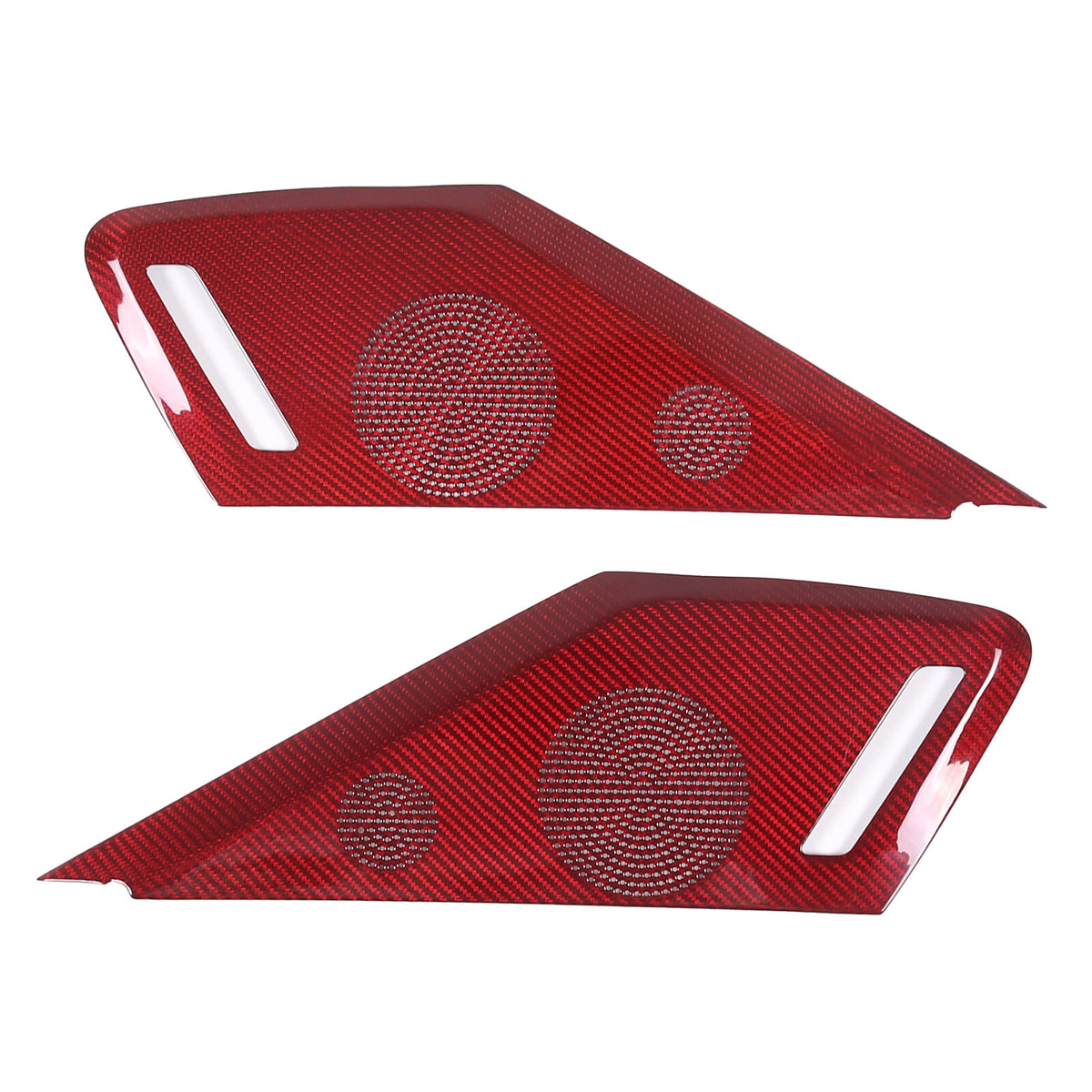 Red Carbon Door Sound Speaker Cover Trim For Corvette C8 2020 2021 2026 2026 17