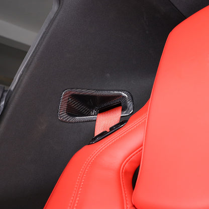 Real Carbon Fiber Seat Safety Belt Button Cover Trim For Corvette C8 20-26 US 7