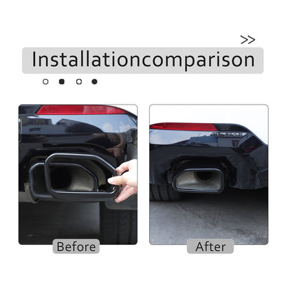 Steel Glossy Black Exhaust Tailpipe Tip Trim For BMW X3 G01 X4 G02 2022-2024 8