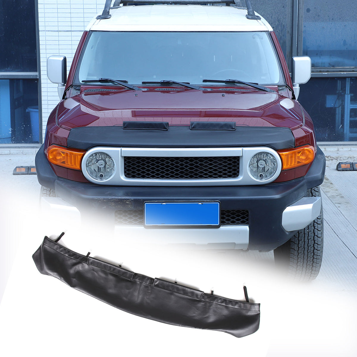 Front Leather Hood Cover Protector Bra Trim For Toyota FJ Cruiser 2007-21 1