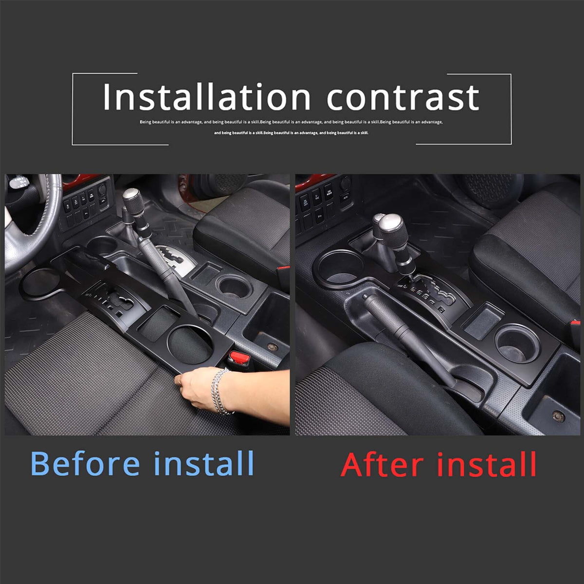 Matte Black Interior Set Dash Panel Cover Trims Kit for Toyota FJ Cruiser 07-22 3