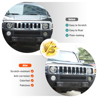 Black ABS Grille Insert Guard Insect Screen For Hummer H3 2005-2009 23