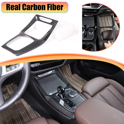 Real Carbon Fiber Console Gear Shift Panel Trim Fits BMW X3 G01 X4 G02 22-23 US 1