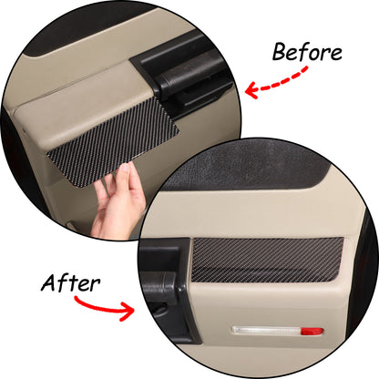 Carbon Fiber Interior Door Armrest Panel Trim Sticker For Hummer H2 2003-09 7
