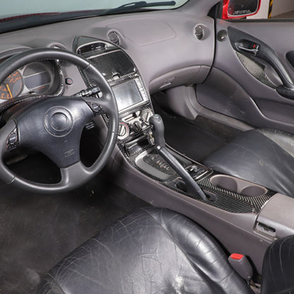 Soft Carbon Fiber Full Center Console Kit Cover Trim For Toyota Celica 2000-2005 2