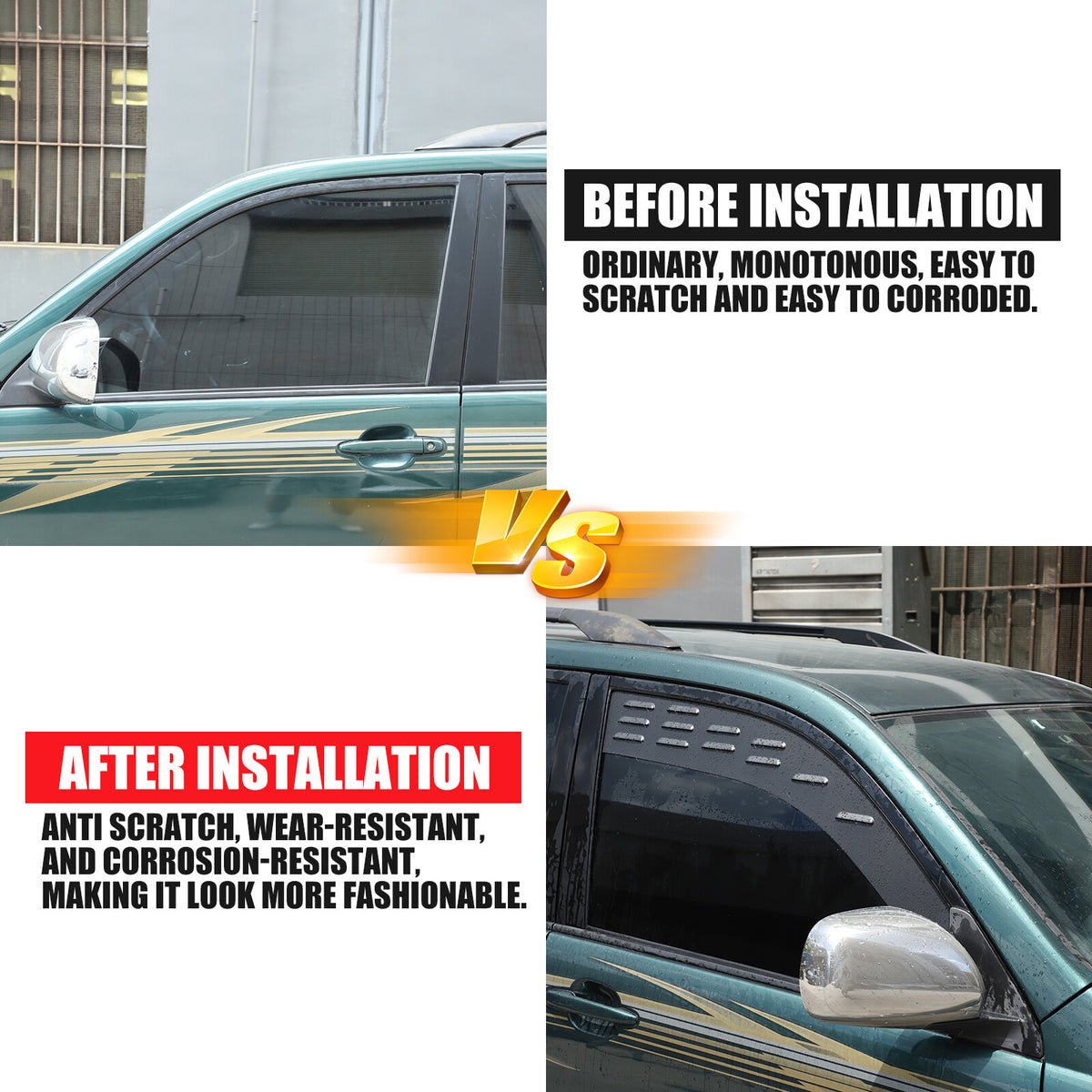 Front Ventilation Window Louver Shutter Trim for Toyota Prado/Lexus GX 03-09 24