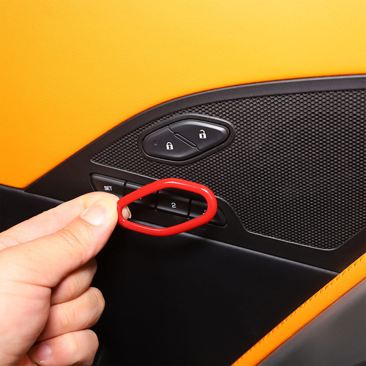 Sports Red ABS Interior Decoration Cover Trim Kit For Corvette C7 2014-19 - Styles 6-10 42